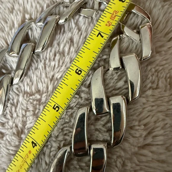 VTG Napier Wide Chain Link Necklace Large Statement Silver Tone Chunky Choker‎ - Picture 6 of 7